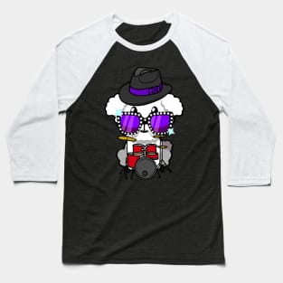 Funny furry dog is playing the drums Baseball T-Shirt